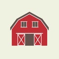 Barn house icon or sign isolated on white background. Vector illustration of red farm house Royalty Free Stock Photo